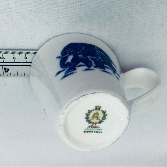 Elephant 3 Piece Set Tea Cup with Wave Plate & Spoon Vintage Adeline - Picture 7 of 7